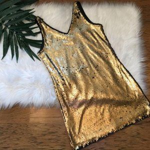 romeo & juliet || gold sequin mini NWT